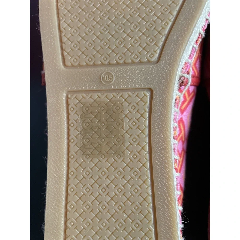 tory burch shoes espadrille Logo Pink Red Volcano Size 10.5 New With Box Flats